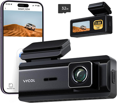 Dash Cam Front 2.5K Dashcam,Dash Camera for Cars Wifi 1600P, Free 32GB Card, Mini Car Camera, Night Vision,Voice Control, 24H Parking Mode,Wdr, Loop Recording,G-Sensor,Support 128GB Max