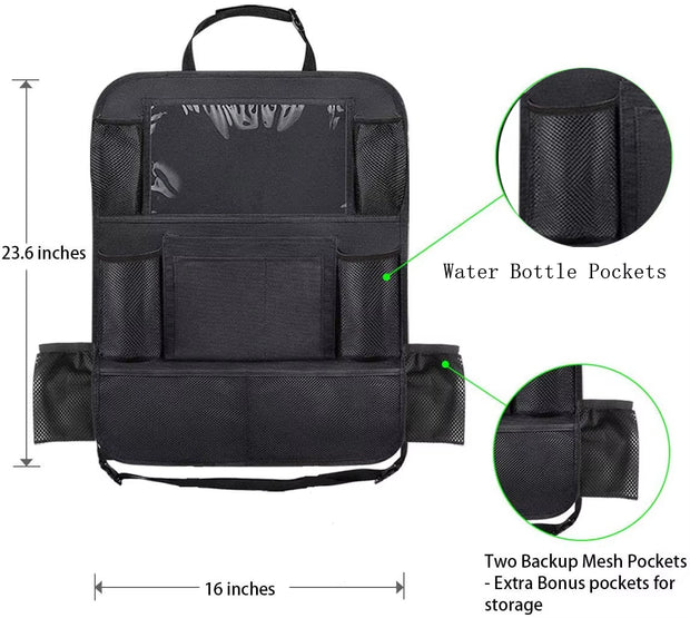 Kids Car Back Seat,Car Seat Storage Bag,Car Organiser,Car Seat Protectors Anti-Kick,Waterproof Kids Toy Storage Pockets