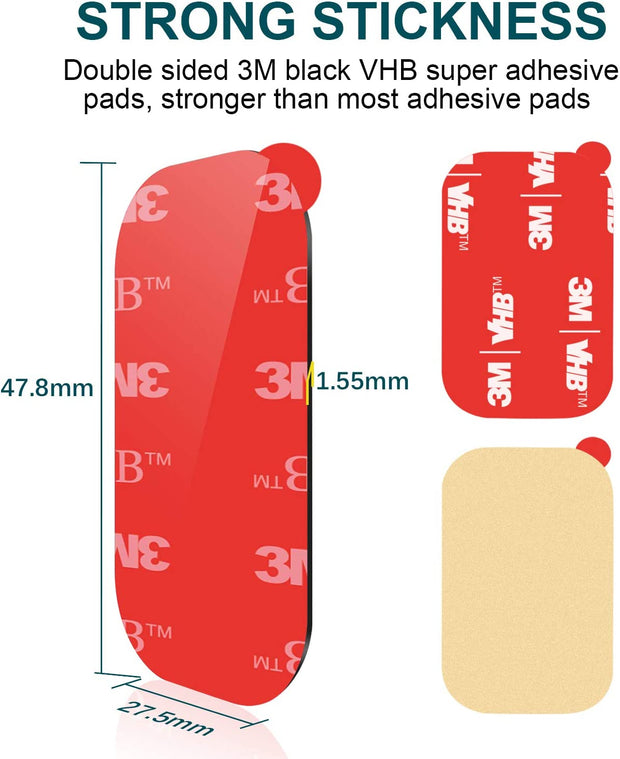 3M Vhb Sticky Adhesive Pads Replacement Mounting Tape 4 Pcs, Dashboard Sticker Pads for Magnetic Phone Car Mount,Car Mount Adhesive,Double Sided 3M Adhesive Pads,Car Mount Sticker Tapes