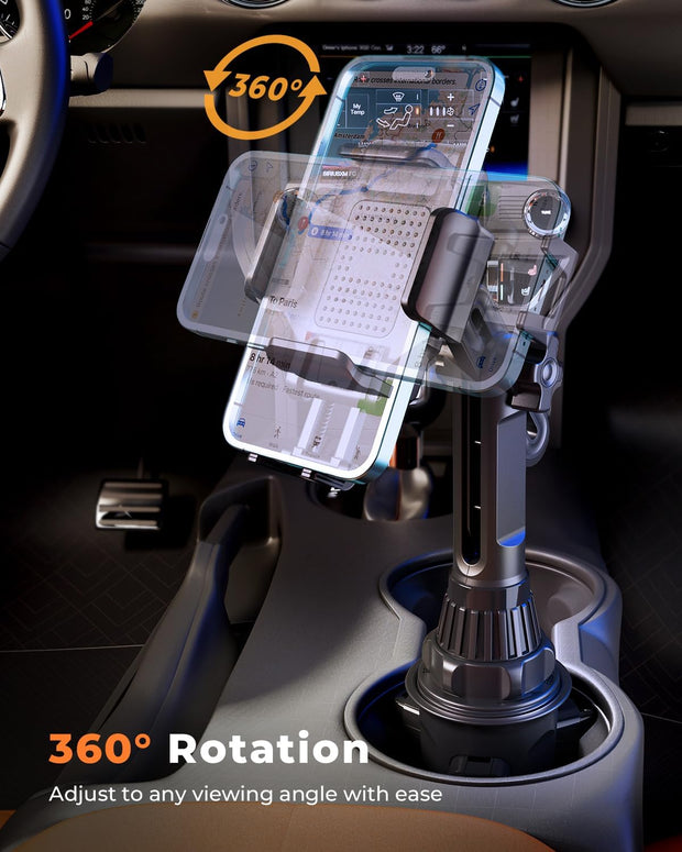 Cup Phone Holder for Car, Universal Adjustable Cup Holder Phone Mount Compatible with Iphone, Samsung, Huawei, LG, Sony, and Nokia