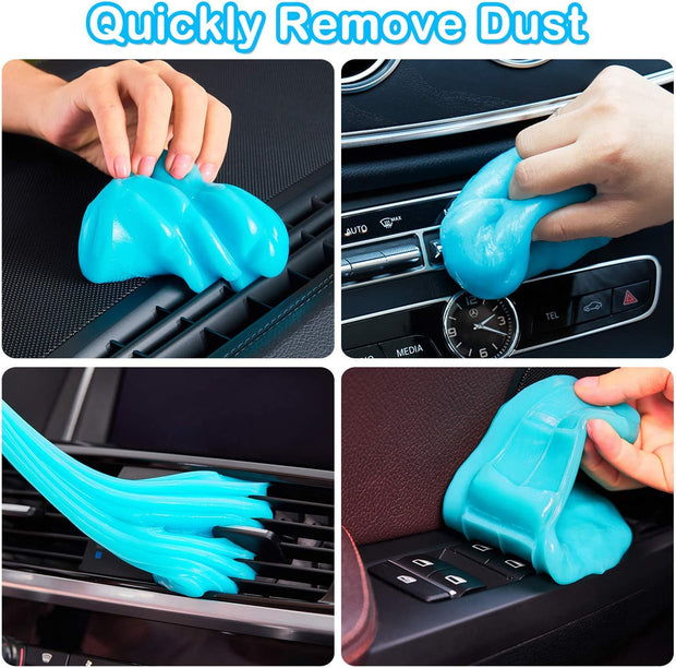 Car Cleaning Gel Universal Detailing Kit Automotive Dust Car Crevice Cleaner Slime Auto Air Vent Interior Detail Removal for Car Putty Cleaning Keyboard Cleaner Car Accessories Blue