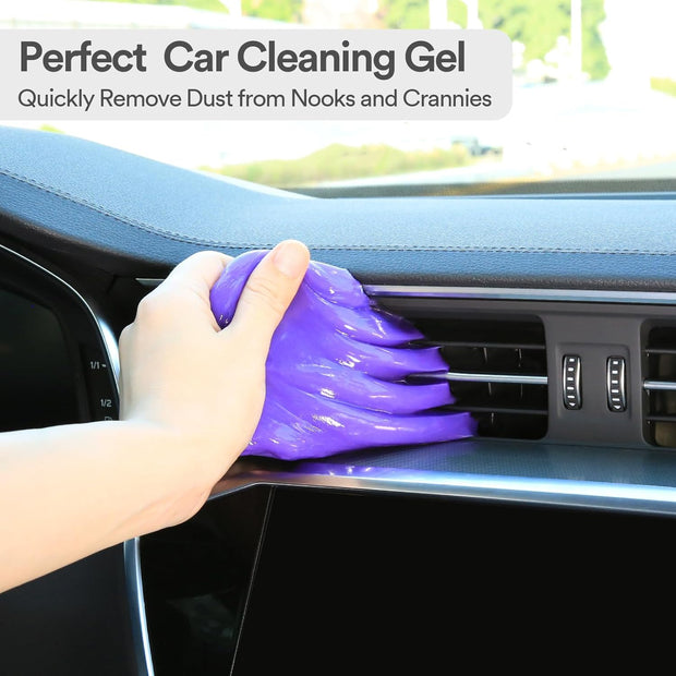 Car Cleaning Gel for Car Detailing Putty Car Putty Auto Cleaning Kits Car Slime Cleaner Dust Cleaning Gel for Car Interior Cleaner Car Accessories Blue Purple (2Pack)