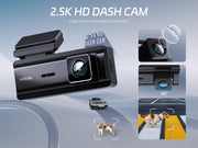 Dash Cam Front 2.5K Dashcam,Dash Camera for Cars Wifi 1600P, Free 32GB Card, Mini Car Camera, Night Vision,Voice Control, 24H Parking Mode,Wdr, Loop Recording,G-Sensor,Support 128GB Max