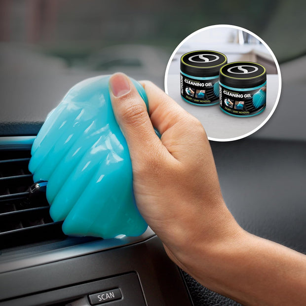 Car Cleaning Gel, Automotive Dust Car Crevice Cleaner, Slime Auto Air Vent and Interior Detail Removal, Car Putty and Keyboard Cleaner (2-Pack, Unscented)