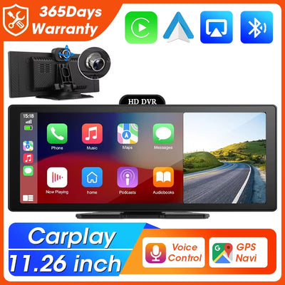 11.26 Inch 4K DVR Wireless Carplay Car Stereo Android Auto Dash Cam Touchscreen Portable Car DVR GPS Navigation Car Radio