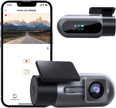 Dash Cam Wifi FHD 1080P Car Camera, Front Dash Camera for Cars, Mini Dashcams for Cars with Night Vision, 24 Hours Parking Mode, WDR, Loop Recording, G-Sensor, APP, Support 128GB Max